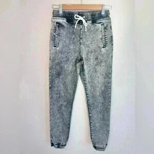 Vervet Women’s Denim Grey Acid Washed Stretchy Jogger Size 24